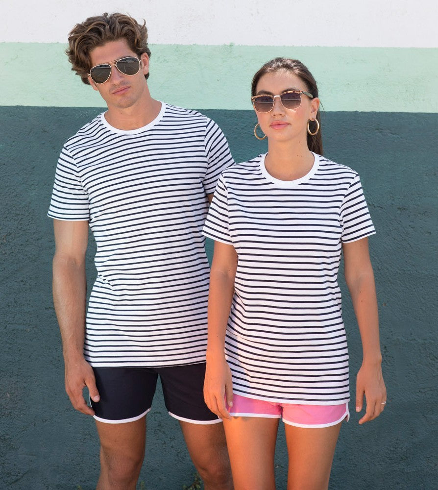 Unisex Striped T-Shirt | WHITE/OXFORD NAVY